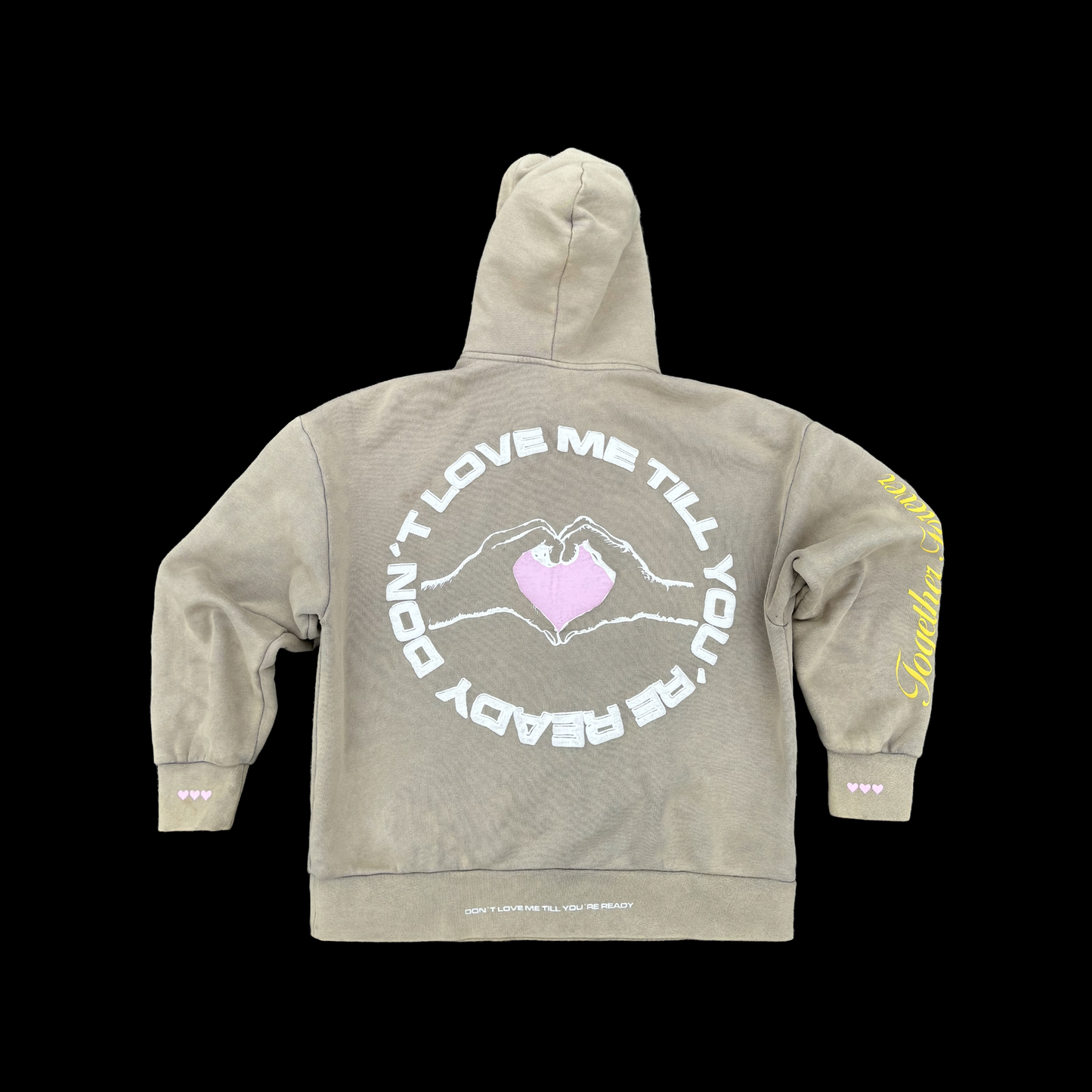 "Don't Love Me" (Hoodie + Sweatpants) - Acid Wash Light Beige